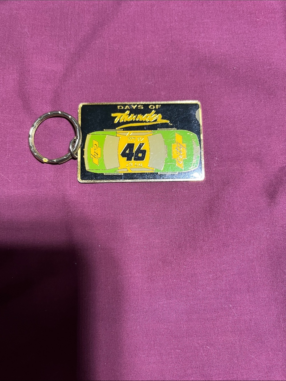 Nascar Days of Thunder Green & Yellow #46 Keychain